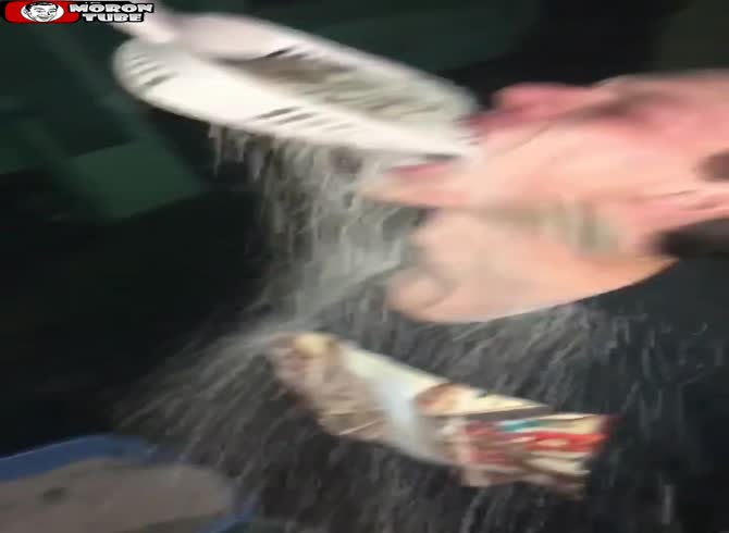 Video :Eating the filthy cat litter box and consuming the repulsive contents of a bong